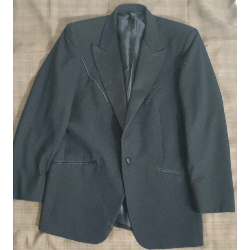 Pierre Balmain Western Lonestar Paris Dunhill  Black Wool Tuxedo Jacket Mens 39R